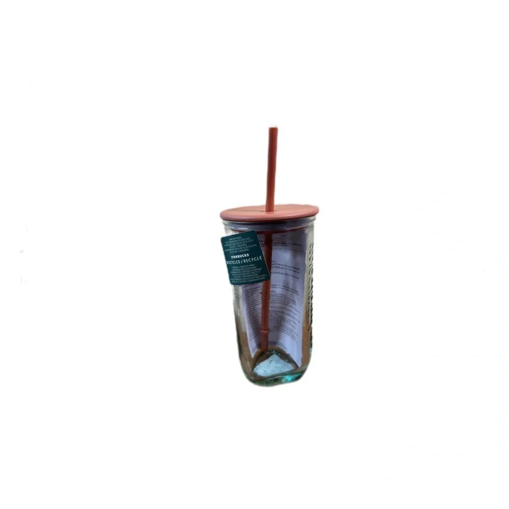 New 2024 Starbucks Recycled Triangle Glass Cold Cup 16 oz Grande - Picture 2 of 3